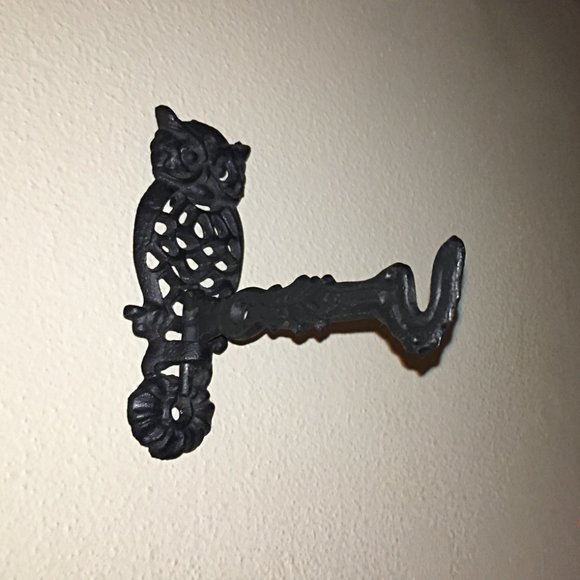 Retro 70s Cast Iron OWL Hook *Authentic Vintage* - Picture 3 of 7